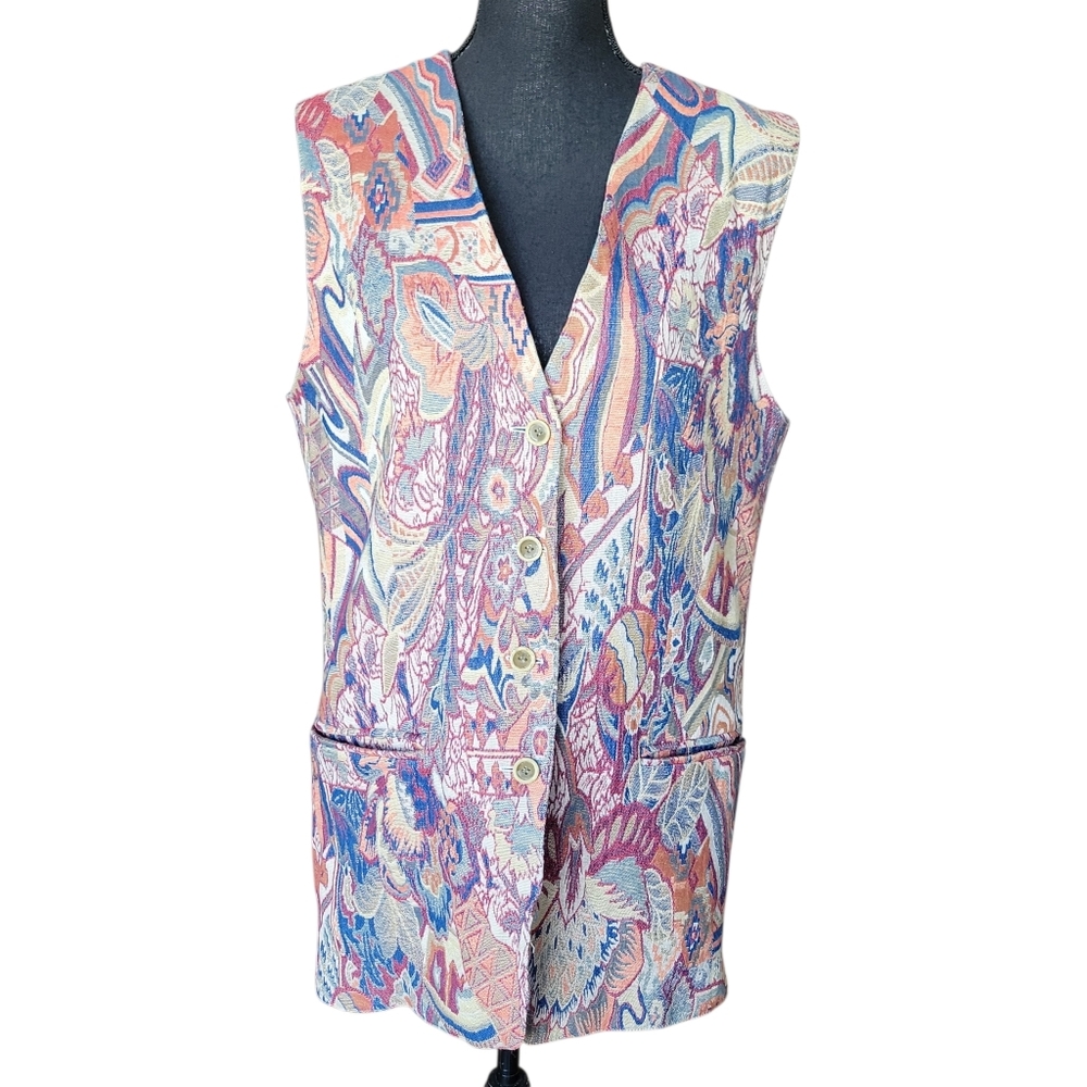 Batcha Vintage Bold Printed Vest Men's Size 44